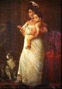 Raja Ravi Varma The Lady in the picture is Mahaprabha Thampuratti of Mavelikara, oil on canvas